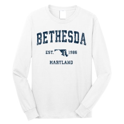 Bethesda Maryland Md Vintage Sports Long Sleeve Shirt