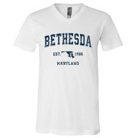 Bethesda Maryland Md Vintage Sports V-Neck T-Shirt