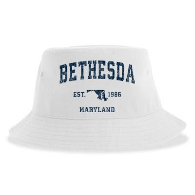 Bethesda Maryland Md Vintage Sports Sustainable Bucket Hat