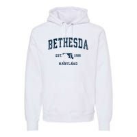 Bethesda Maryland Md Vintage Sports Premium Hoodie