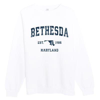 Bethesda Maryland Md Vintage Sports Premium Crewneck Sweatshirt