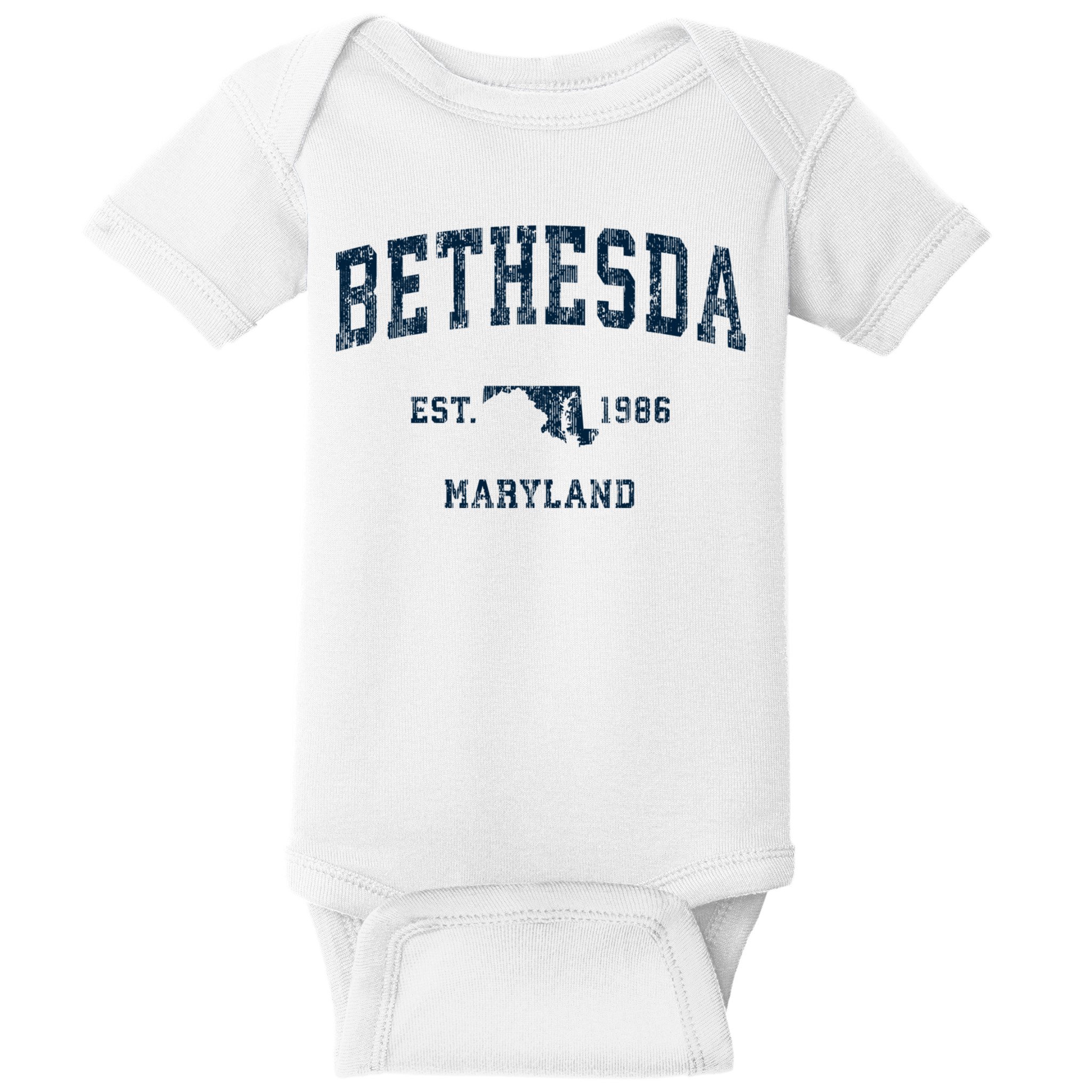 Bethesda Maryland Md Vintage Sports Baby Bodysuit