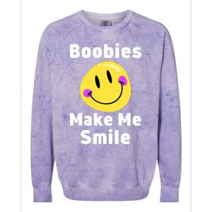 Boobies Make Me Smile Mardi Gras Funny Colorblast Crewneck Sweatshirt