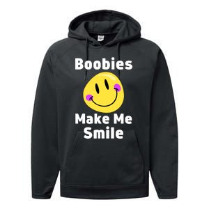 Boobies Make Me Smile Mardi Gras Funny Performance Fleece Hoodie