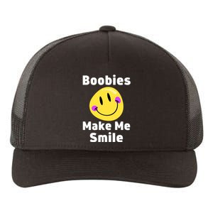 Boobies Make Me Smile Mardi Gras Funny Yupoong Adult 5-Panel Trucker Hat