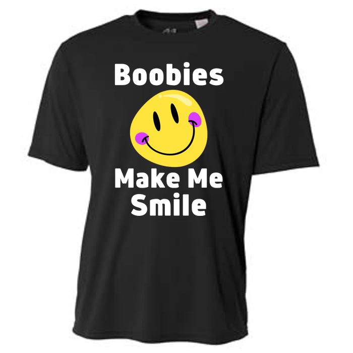 Boobies Make Me Smile Mardi Gras Funny Cooling Performance Crew T-Shirt