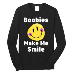 Boobies Make Me Smile Mardi Gras Funny Long Sleeve Shirt