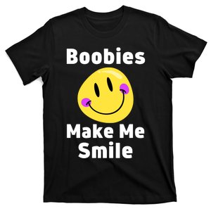 Boobies Make Me Smile Mardi Gras Funny T-Shirt