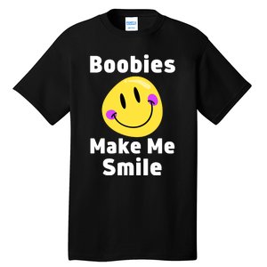 Boobies Make Me Smile Mardi Gras Funny Tall T-Shirt