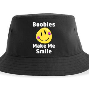 Boobies Make Me Smile Mardi Gras Funny Sustainable Bucket Hat