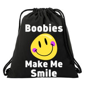 Boobies Make Me Smile Mardi Gras Funny Drawstring Bag