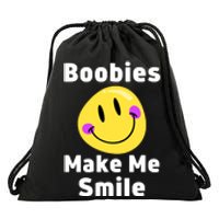 Boobies Make Me Smile Mardi Gras Funny Drawstring Bag