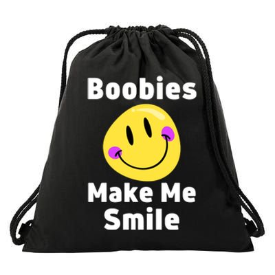 Boobies Make Me Smile Mardi Gras Funny Drawstring Bag