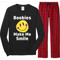 Boobies Make Me Smile Mardi Gras Funny Long Sleeve Pajama Set