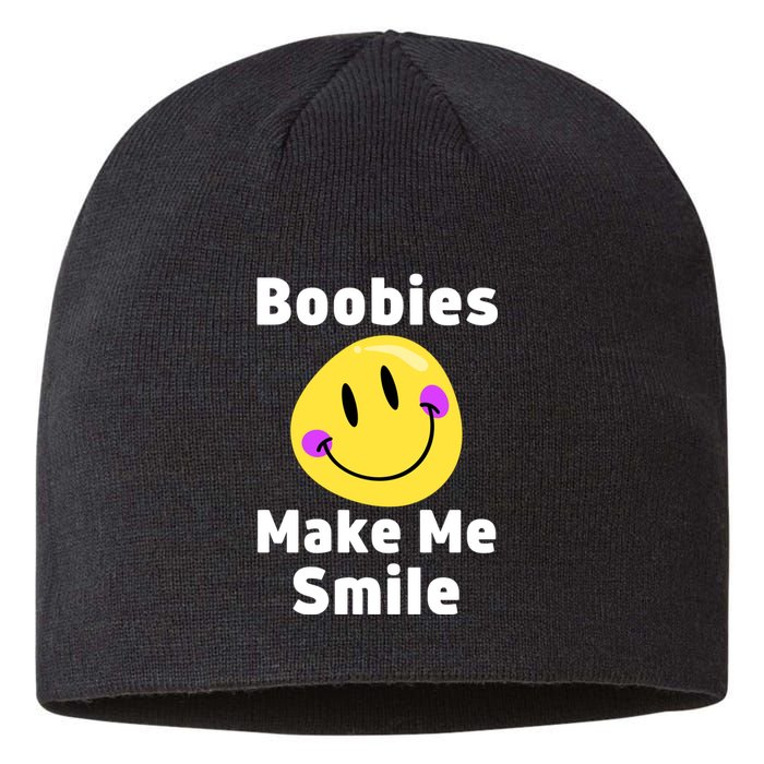 Boobies Make Me Smile Mardi Gras Funny Sustainable Beanie