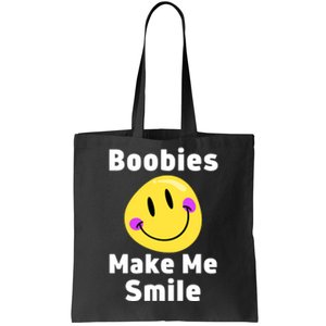 Boobies Make Me Smile Mardi Gras Funny Tote Bag