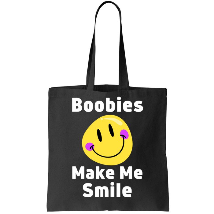 Boobies Make Me Smile Mardi Gras Funny Tote Bag