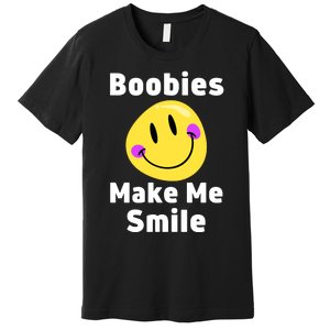 Boobies Make Me Smile Mardi Gras Funny Premium T-Shirt