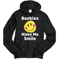 Boobies Make Me Smile Mardi Gras Funny Tie Dye Hoodie