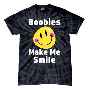 Boobies Make Me Smile Mardi Gras Funny Tie-Dye T-Shirt