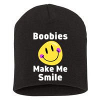 Boobies Make Me Smile Mardi Gras Funny Short Acrylic Beanie