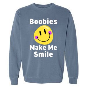 Boobies Make Me Smile Mardi Gras Funny Garment-Dyed Sweatshirt