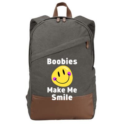 Boobies Make Me Smile Mardi Gras Funny Cotton Canvas Backpack