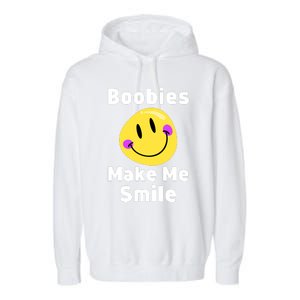 Boobies Make Me Smile Mardi Gras Funny Garment-Dyed Fleece Hoodie