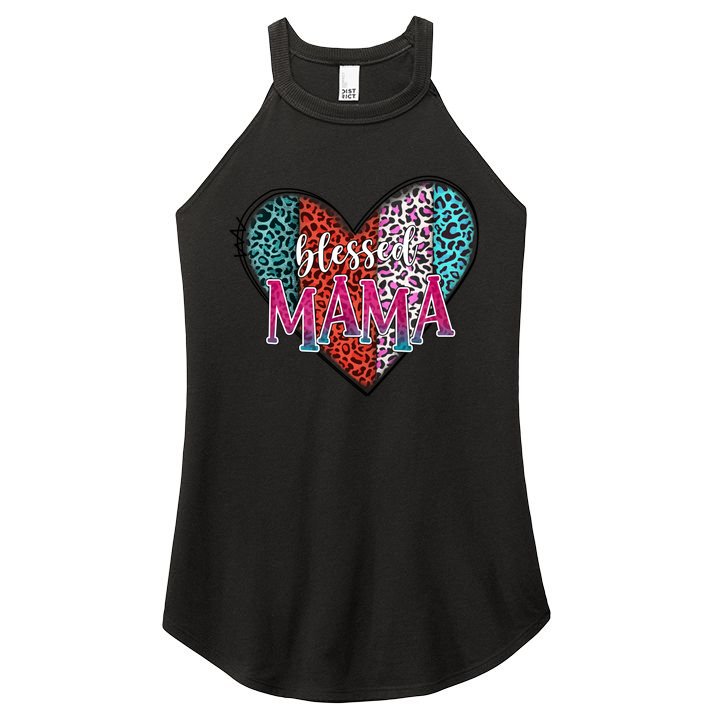 Blessed Mama Modern Hippie Style Mothers Day Gift Women's Perfect Tri Rocker Tank