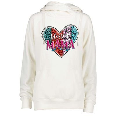 Blessed Mama Modern Hippie Style Mothers Day Gift Womens Funnel Neck Pullover Hood