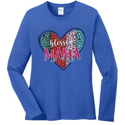 Blessed Mama Modern Hippie Style Mothers Day Gift Ladies Long Sleeve Shirt