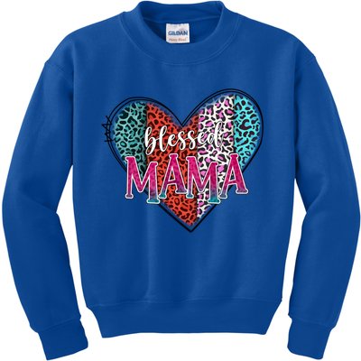 Blessed Mama Modern Hippie Style Mothers Day Gift Kids Sweatshirt
