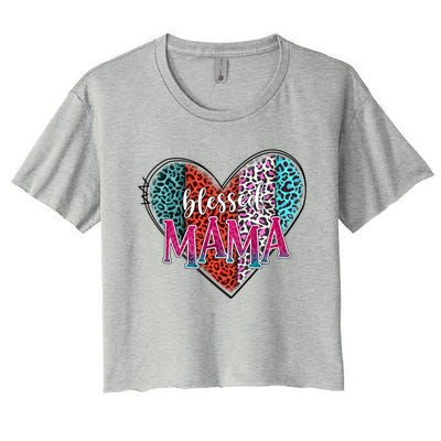 Blessed Mama Modern Hippie Style Mothers Day Gift Women's Crop Top Tee