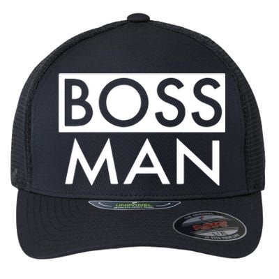 Boss Man Matching Family Couple Portrait Husband Dad Flexfit Unipanel Trucker Cap