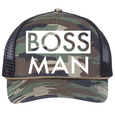 Boss Man Matching Family Couple Portrait Husband Dad Retro Rope Trucker Hat Cap