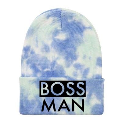 Boss Man Matching Family Couple Portrait Husband Dad Tie Dye 12in Knit Beanie