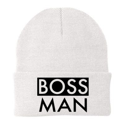 Boss Man Matching Family Couple Portrait Husband Dad Knit Cap Winter Beanie