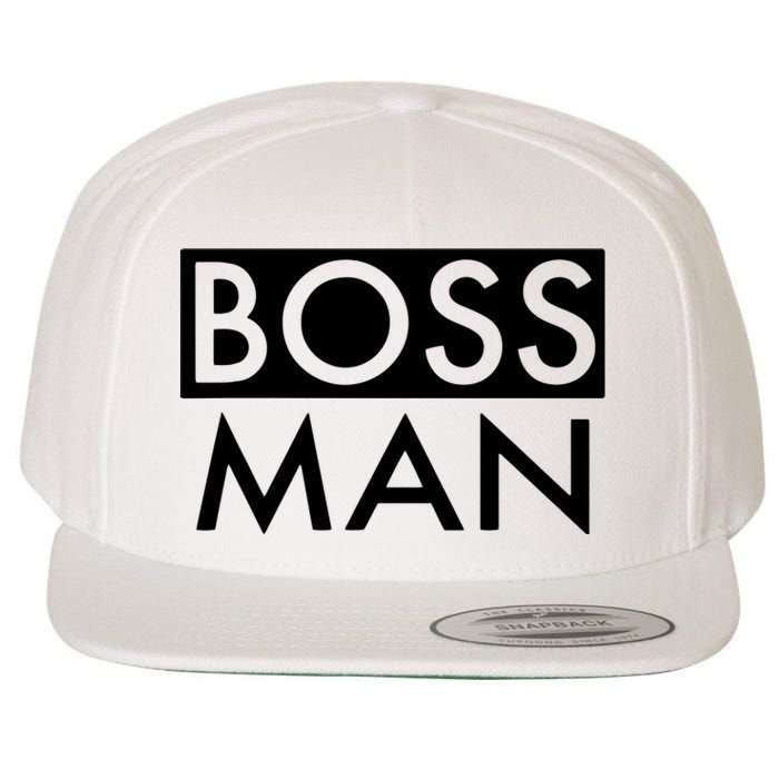 Boss Man Matching Family Couple Portrait Husband Dad Wool Snapback Cap