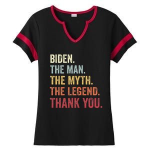 Biden Man Myth Legend Thank You Joe Biden President American Ladies Halftime Notch Neck Tee