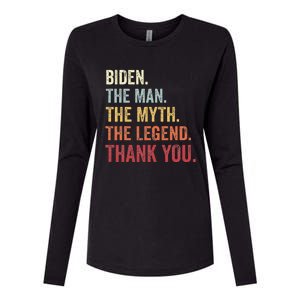 Biden Man Myth Legend Thank You Joe Biden President American Womens Cotton Relaxed Long Sleeve T-Shirt