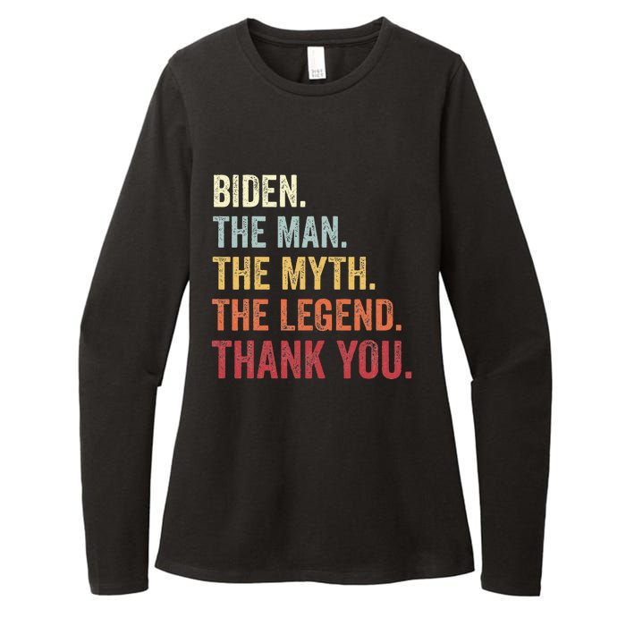 Biden Man Myth Legend Thank You Joe Biden President American Womens CVC Long Sleeve Shirt