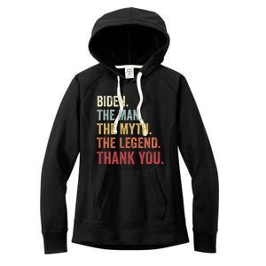 Biden Man Myth Legend Thank You Joe Biden President American Women's Fleece Hoodie