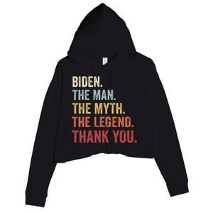 Biden Man Myth Legend Thank You Joe Biden President American Crop Fleece Hoodie