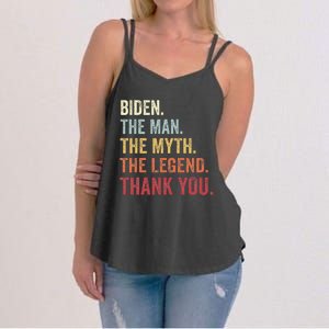 Biden Man Myth Legend Thank You Joe Biden President American Women's Strappy Tank