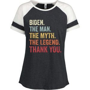 Biden Man Myth Legend Thank You Joe Biden President American Enza Ladies Jersey Colorblock Tee