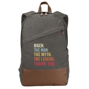 Biden Man Myth Legend Thank You Joe Biden President American Cotton Canvas Backpack