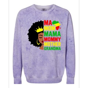 Black Mom Mama Mother Juneteenth Mother's Day Black History Cool Gift Colorblast Crewneck Sweatshirt