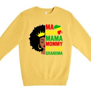 Black Mom Mama Mother Juneteenth Mother's Day Black History Cool Gift Premium Crewneck Sweatshirt