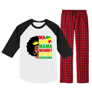 Black Mom Mama Mother Juneteenth Mother's Day Black History Cool Gift Raglan Sleeve Pajama Set