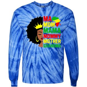 Black Mom Mama Mother Juneteenth Mother's Day Black History Cool Gift Tie-Dye Long Sleeve Shirt